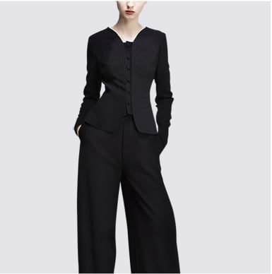 上下2点セット ツーピース コーディネートセット セットアイテム セットアップ スーツ ツーピーススーツ スーツドレス 純黒スーツ シャツ 黒シャツ 無地 おしゃれ かっこいい 高級