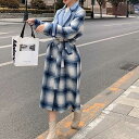 コート アウター ロング チェック モノトーン トレンチ風 ガウンコートチェック ドロップショルダー マニッシュ ミディアム丈 袖あり 長袖 ポケット付き アウター 羽織り 大人可愛い