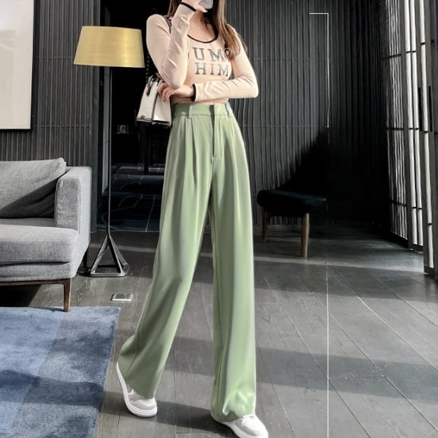 Rakuten - ボトムス ストレート ワイドパンツ ロング丈 ハイウエスト 脚長 美脚 スタイルアップ かわいい 大人可愛い きれいめ シンプル カジュアル 大人 上品 おしゃれ お洒落 大人可愛い 大人女子