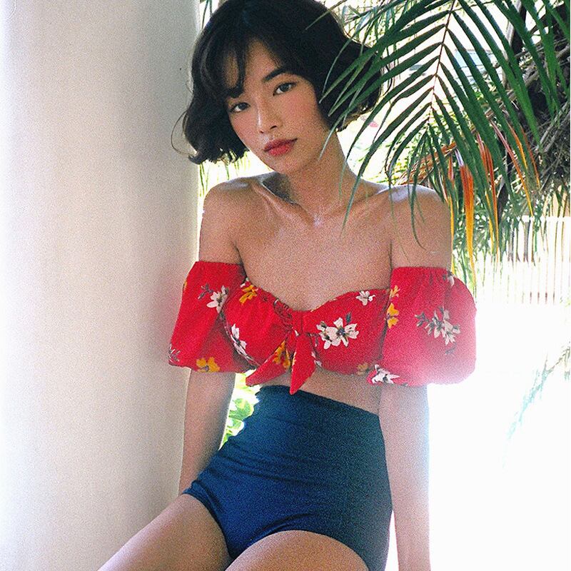 水着 タンキニ セクシービキニ フリル 谷間魅せ 盛れる かわいい 大人可愛い きれいめ セクシー sexy シンプル カジュアル ナチュラル ゴージャス 華やか 大人 大人っぽい おしゃれ お洒落 レトロ 主役級 存在感 女っぽ ラブリー