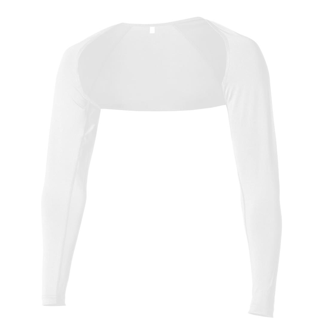 おたふく手袋 夏用アームカバー シュラグ一体型アームカバー 接触冷感 吸汗速乾 コンプレッション UVカットJW-636 ホワイト Lサイズ