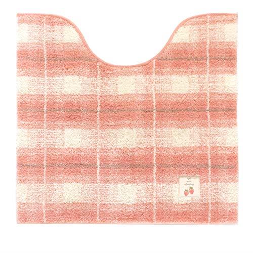 オカ(OKA) フライス トイレマット レギュラータイプ 約55cm×60cm ピンク(チェック 北欧)