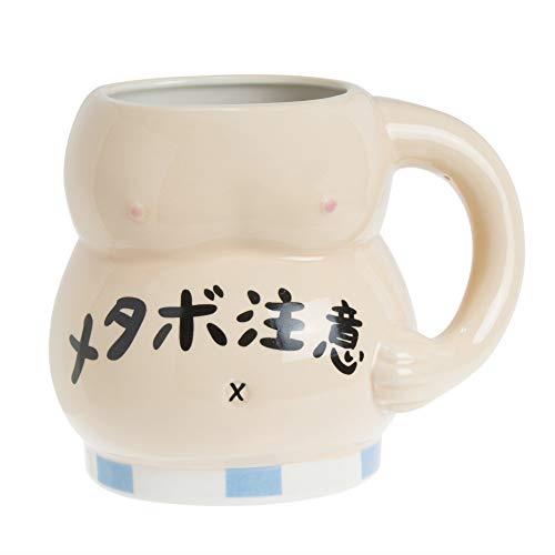 サンアート おもしろ食器 メタボ注意 約400cc ビールジョッキ おもしろ ジョッキグラス お酒好き プレゼント 男性 女性 お父さん 誕生日プレゼント 父の日プレゼント 面白い 退職祝い 忘年会 SAN1975