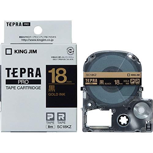 キングジム テープカート リッジ テプラPRO 18mm SC18KZ 黒 金文字