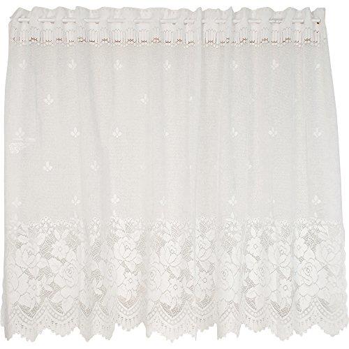 Arie(アーリエ) カフェカーテン カリスター 150×100cm ホワイト ローズ柄