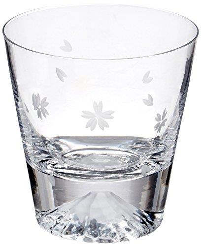 田島硝子 富士山 ロックグラス 桜富士 TG16-015-RS (桜風呂敷包み)