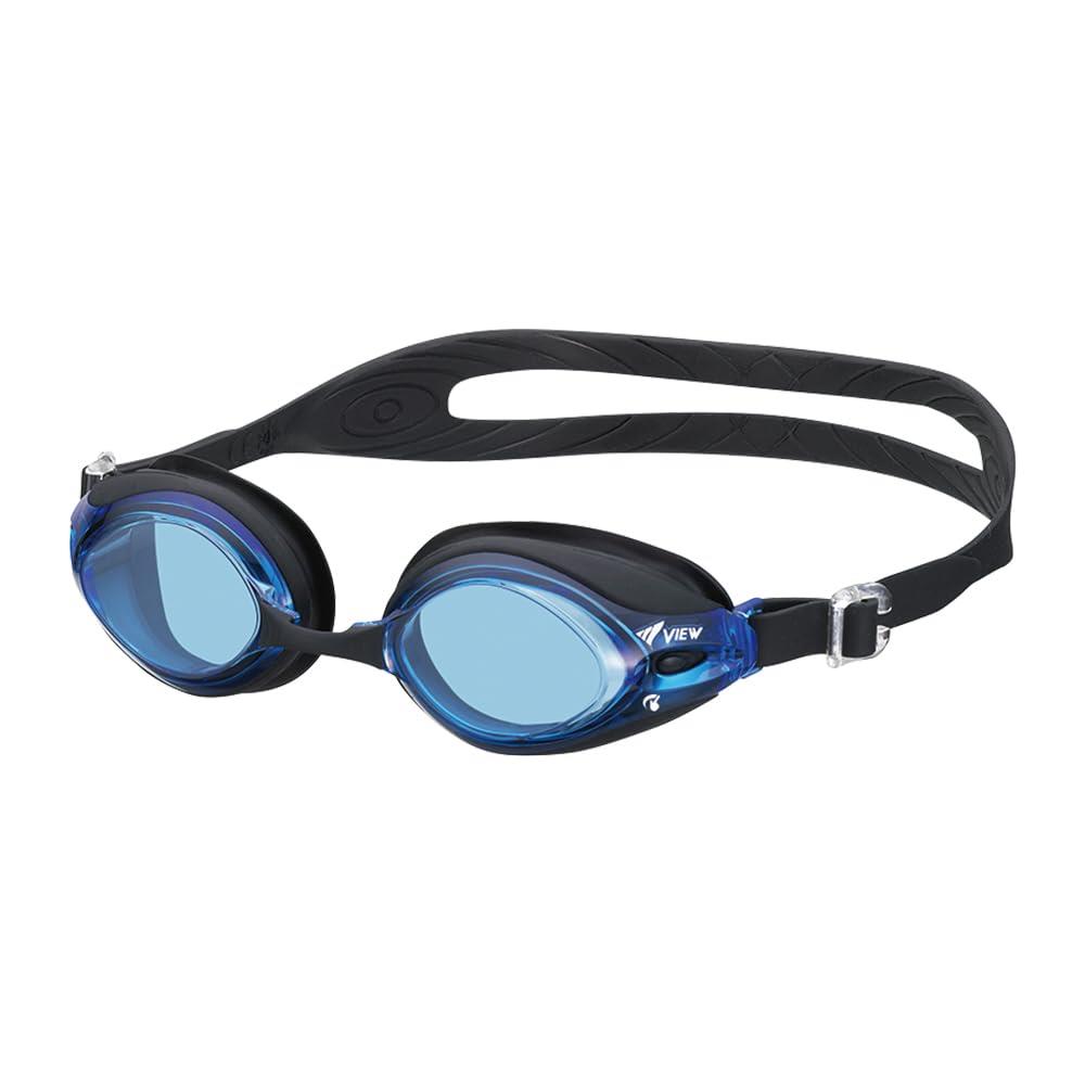 ビュー 日本製 スイミングゴーグル 大人用 目が吸われる感覚を抑えたフィットネスモデル こするだけのラクラクくもり止め機能付 V540SA BLBK