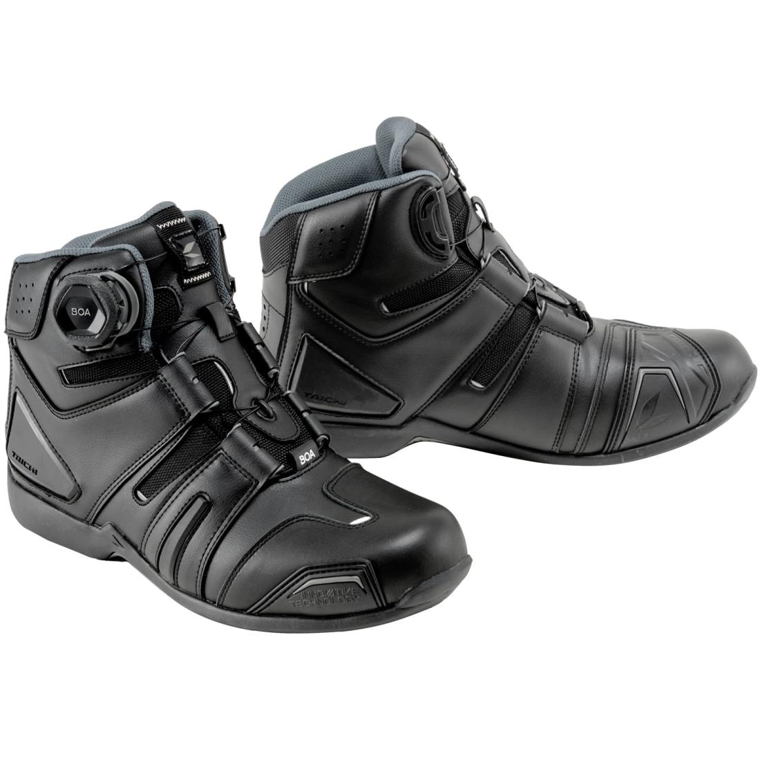 RSタイチ バイク ライディングシューズ 靴 防水 プロテクター内蔵 BOAダイヤル シフトガード装備 DRYMASTER BOA ライディングシューズ RSS006 BLACK/GRAY 24.0cm