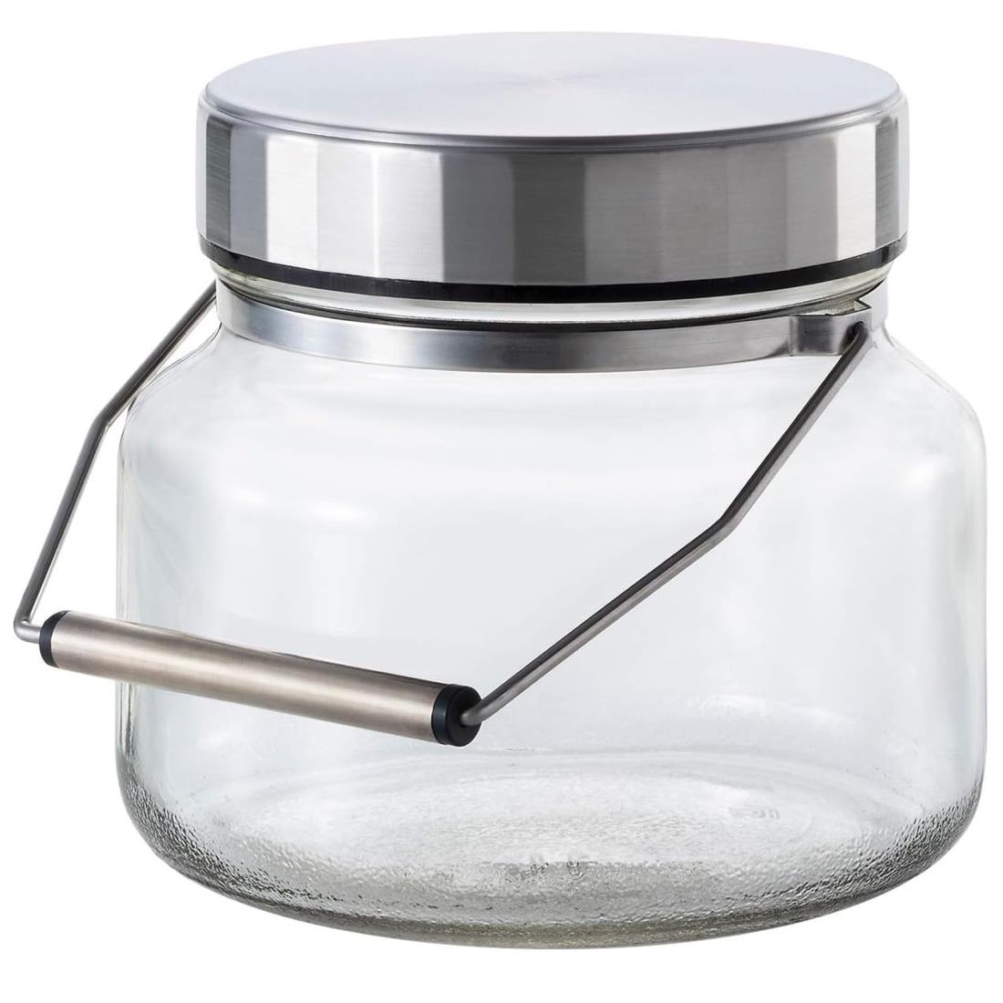 アデリア(ADERIA) MCコンテナー1L 日本製 化粧箱入り 梅酒瓶 保存容器 梅瓶 保存瓶 米びつ ステンレスキャップ ガラス瓶 ガラス キャニスター 密閉容器 調味料入 瓶 密閉 コーヒー豆 829