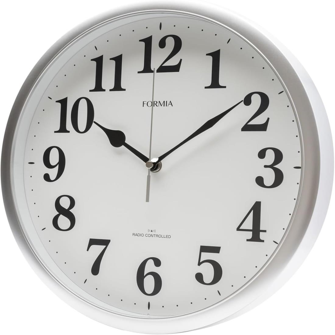 Formia(フォルミア) 電波時計 掛け時計 見やすい シンプル 夜間秒針停止 アナログ 保土ヶ谷電子販売 シルバー HWC-024RC-SV(3)