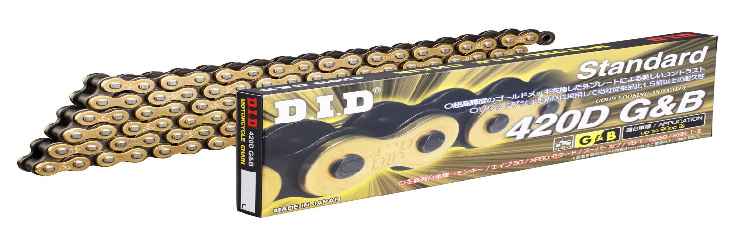 D.I.D(大同工業)バイク用チェーン クリップジョイント付属 420D-104RB G＆B(ゴールド＆ブラック) 二輪 オートバイ用(4)