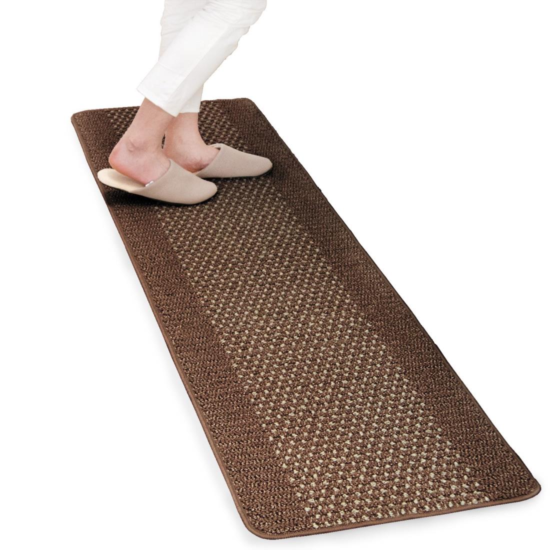 オカ 優踏生 洗いやすいキッチンマット 45X180 BR