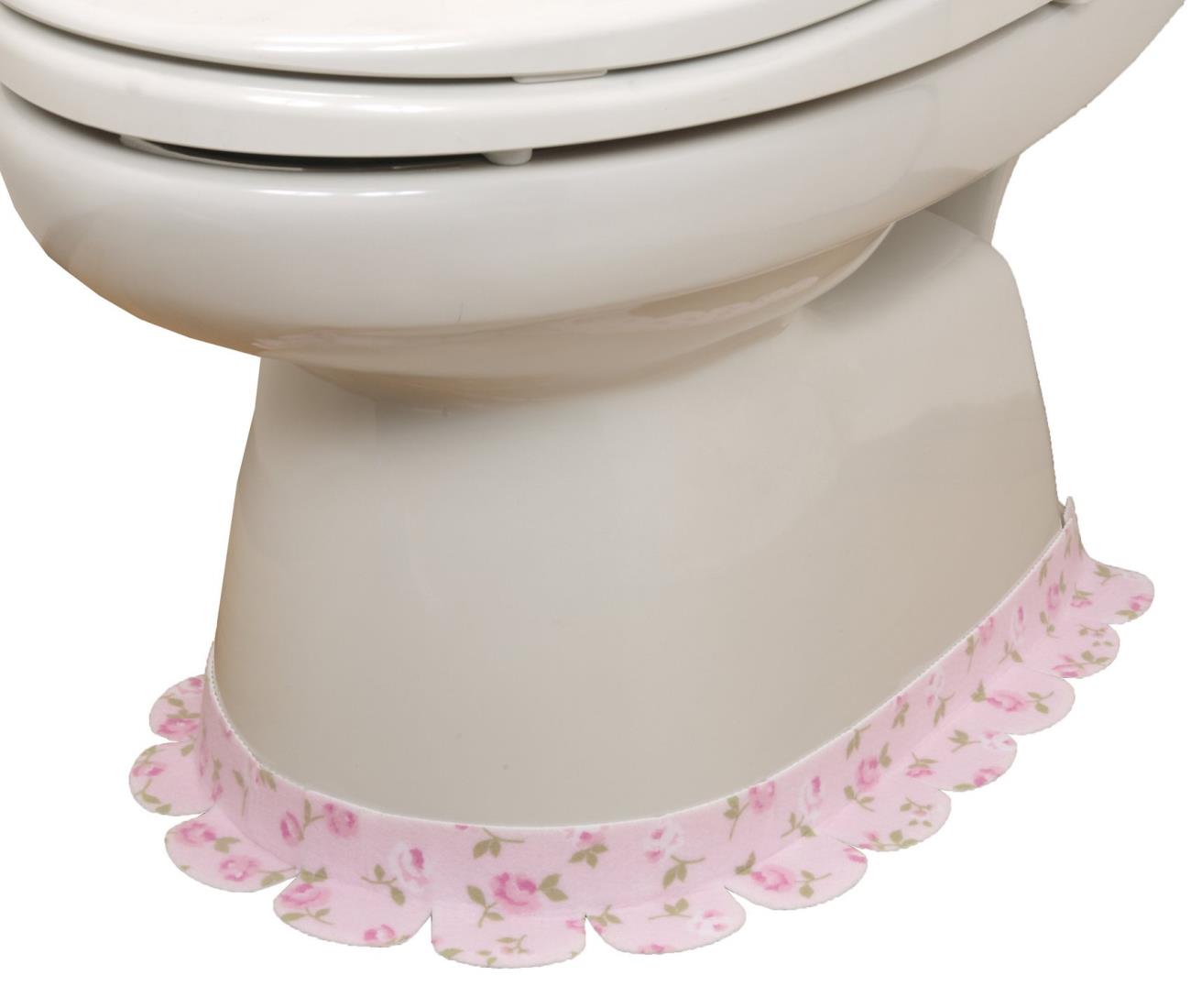 Sanko サンコー トイレ 便器すきまテープ ずれない 貼るだけ 汚れ防止 【日本製 消臭 洗える】 おくだけ吸着 バラ ピンク 2枚 8×長さ58cm KB...