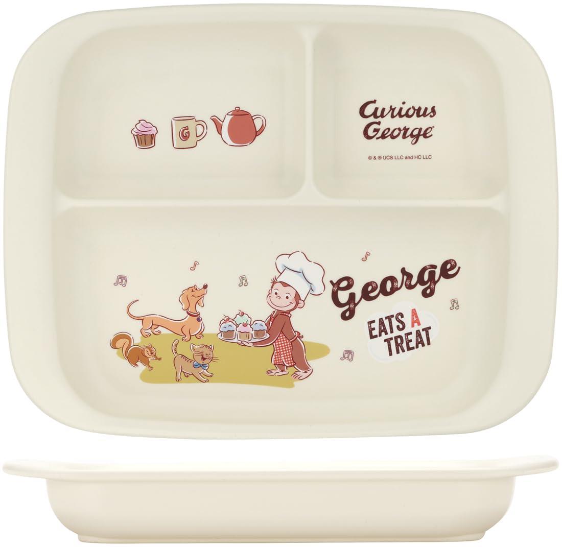 SKATER ベビー食器 ランチプレート 子供用 抗菌 プラスチック製 470ml おさるのジョージ XP7AG-A