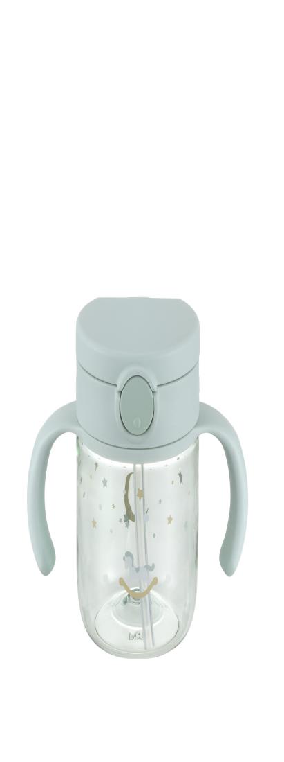 リッチェル 漏れない 洗いやすい おでかけストローマグ ライトブルー 200ml 7カ月から 手前にくるストローで最後まで飲み切りできる