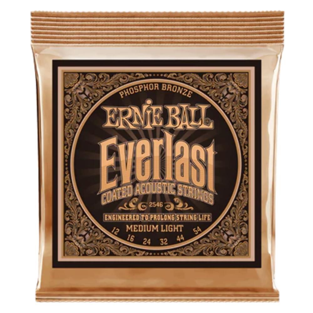 スタイル：1パック◆商品名：【正規品】 ERNIE BALL 2546 アコースティックギター弦 (12-54) EVERLAST COATED PHOSPHOR BRONZE MEDIUM LIGHTゲージ:.012,.016,.024,.032,.044,.054ブラス・メッキされたスティールワイアー・ヘックス・コアに、92%の銅、7.7%のスズ、0.3%の燐を配合したワウンド弦を組み合わせたフォスファー・ブロンズ弦コアとワウンドそれぞれのワイアーにナノ・コーティング処理を採用汗や湿気、手垢などの汚れをはじき長寿命を実現リッチな響きと歯切れの良い鮮明なサウンドが特徴エヴァーラストは、アーニーボールが独自に開発したナノ・テクノロジーによって、コーティングされたアコースティックギター弦です。10ナノ・メーター未満の薄さを実現し、通常のアコースティックギター弦と比較しても、そのタッチや弾き心地に違いを感じることはありません。