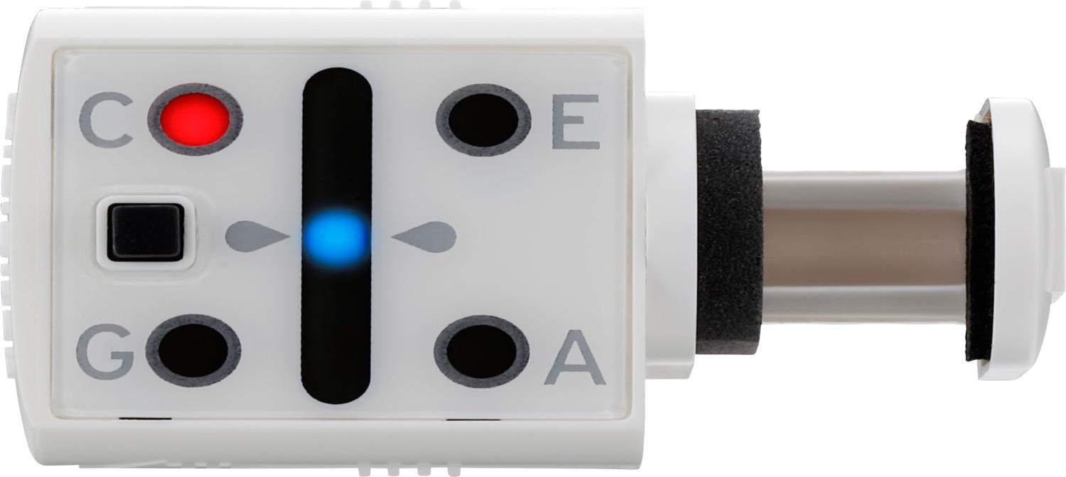 カラー：ビーチ・ホワイト◆商品名：KORG(コルグ) コンパクト・ウクレレ・チューナー MiniPitch-WH ビーチ・ホワイト軽やかな南国ムードをイメージした、コンパクト・ウクレレ・チューナー。オートガイド・モードで、スム ーズなチューニングをサポート。観客から見てチューナーが目立たない設計。取り付け簡単、安定感のあるクランプ式のクリップ。約100時間の連続使用が可能なロングライフ設計。商品紹介 MiniPitchは、ウクレレに合わせたコンパクト・サイズのチューナーです。 LEDがチューニングするべきペグを知らせてくれるので、ビギナーでも迷うことなくチューニングができます。 ヘッドに取り付けると本体がヘッド裏に隠れ、正面からチューナーが目立ちません。 ボディ・カラーは、南国をイメージした3種類を用意しました。 ・音律: 12平均律(A4=440Hz)固定 ・測定範囲: G3(196.00Hz)~ A6 (1760.00Hz) 標準的なCチューニング(G, C, E, A)およびLow-Gチューニングに対応。 (オートガイド・モード除く) ・測定精度: ±1セント以内 ・電源: コイン型リチウム電池(CR2032)x 1 ・電池寿命: 約100時間(A4連続入力時) ・サイズ(mm): 43(幅) x 29(奥行き) x 24(高さ) ・質量 13g(電池含む) ・付属品: 取扱説明書 ・MiniPitchは、ウクレレ専用チューナーです。ギター、ベースなどの楽器にはお使いいただけません。 ・12平均律(A4=440Hz)固定です。A4=442Hzや変則的なチューニングには対応しておりません。