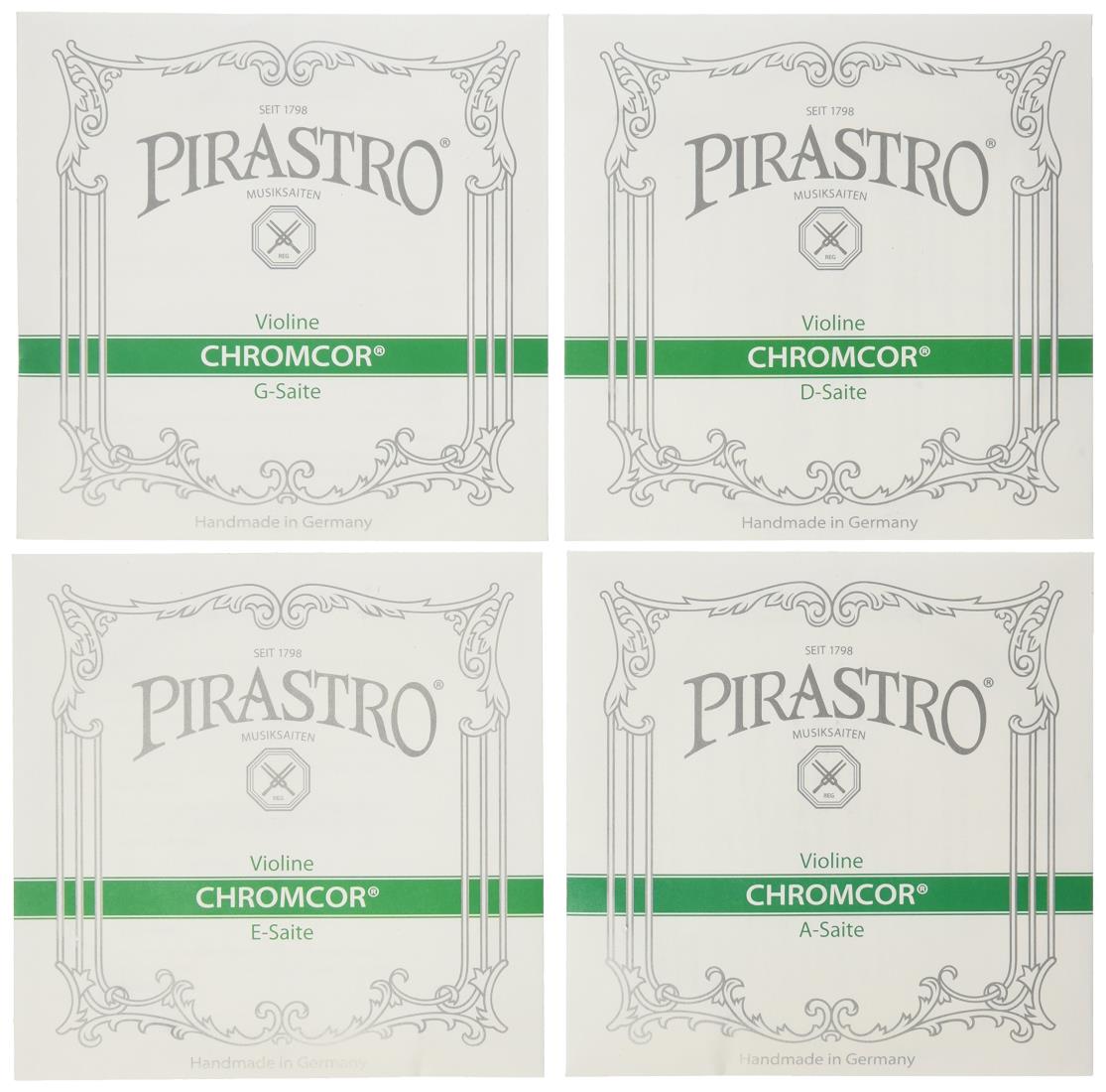 サイズ：4./4◆商品名：PIRASTRO CHROMCOR クロムコア 4/4バイオリン弦セット 319020明るく力強い音色とレスポンスの良さ、チューニングの安定度の高さも人気。PIRASTRO CHROMCOR E線 クロムスチール 4/4 ボールエンド 3191PIRASTRO CHROMCOR A線 スチール 4/4 クロムスチール巻 3192PIRASTRO CHROMCOR D線 スチール 4/4 クロムスチール巻 3193PIRASTRO CHROMCOR G線 スチール 4/4 クロムスチール巻 31944本セット。