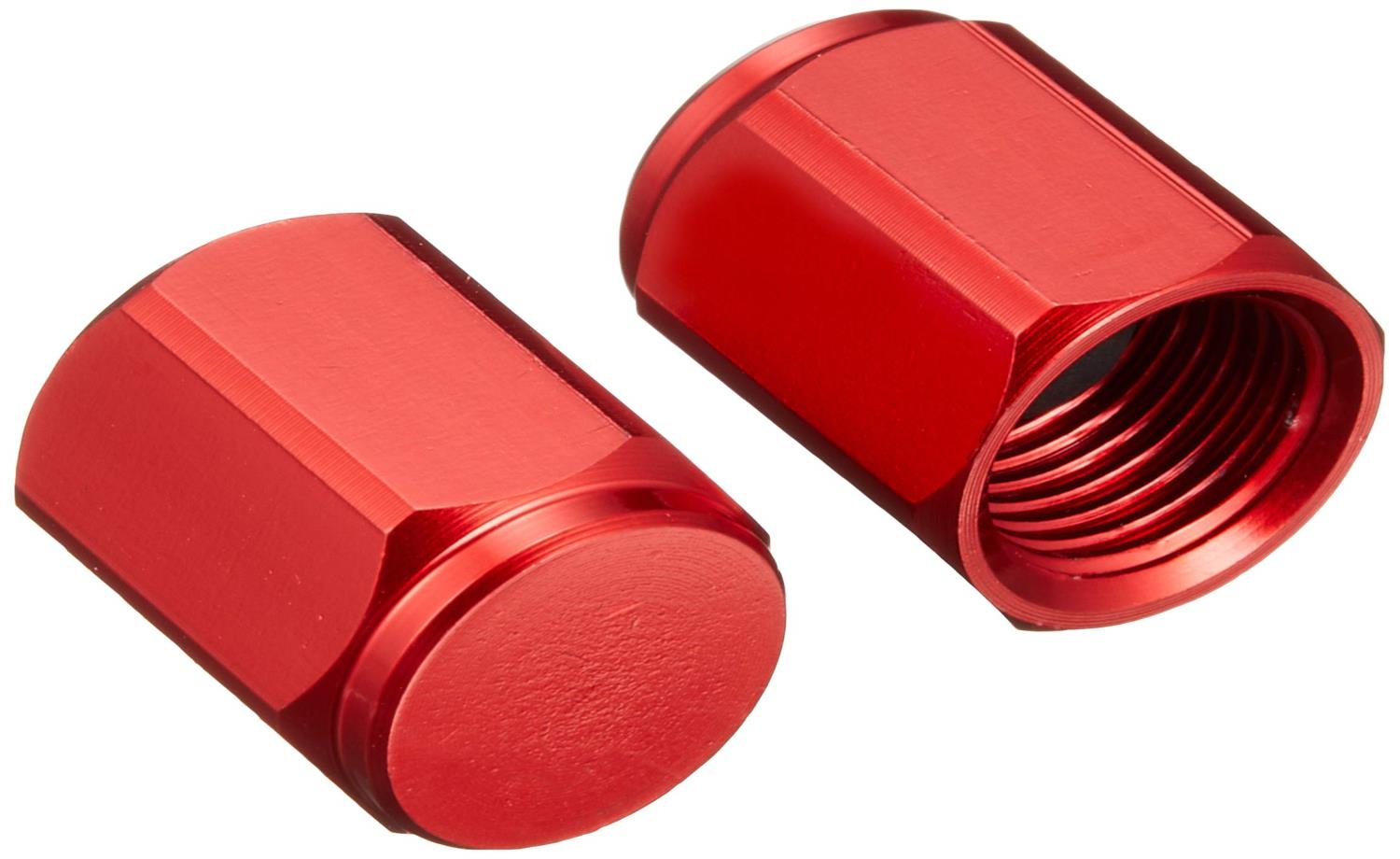 ポッシュフェイス(POSH FAITH) バイク用品 アルミカラードエアーバルブキャップ ヘックスタイプ レッド 000804-02