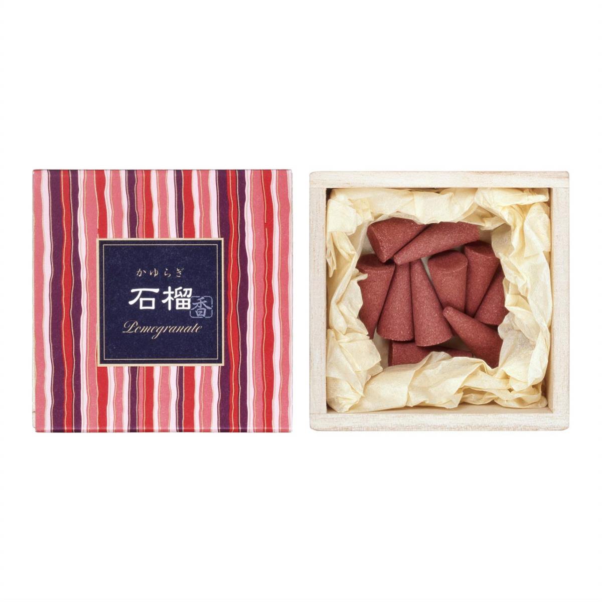 日本香堂(Nippon Kodo) かゆらぎ 石榴 コーン 12個入 香立付 ホワイト 12個 (x 1)