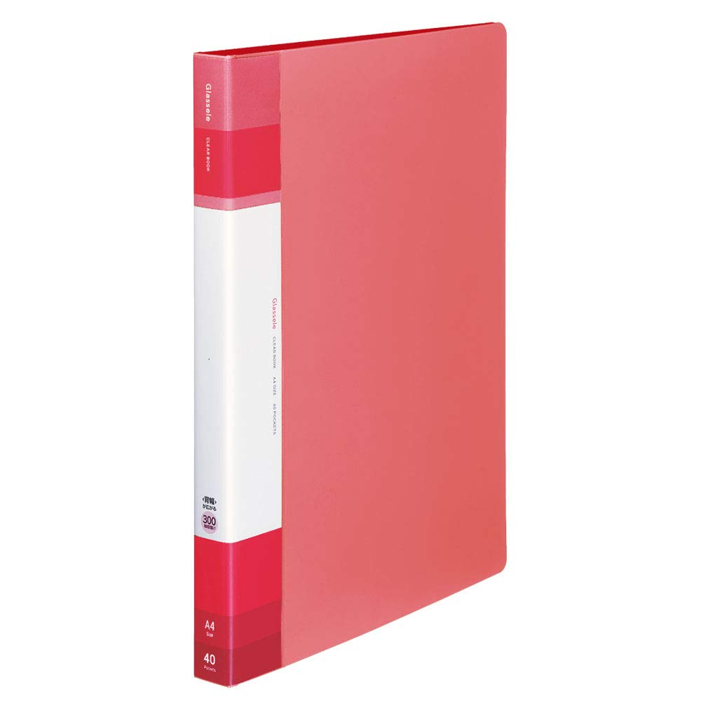 コクヨ(KOKUYO) ファイル クリヤーブック グラッセル 固定式 A4 40枚 コーラルピンク ラ-GLB40P