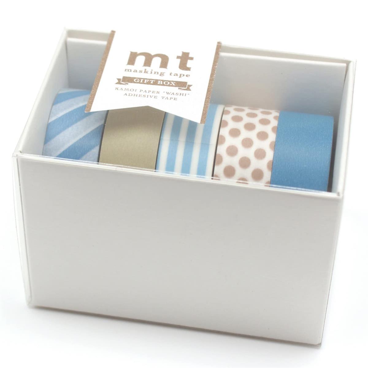 カモ井加工紙 マスキ ングテープ mt ギフトボックス・グレイッシュ 15mm×7m 5巻セット MT05G014