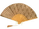 【白檀扇子】茶花柄レース生地/7.5寸男物サイズ/女性用扇子女物扇子男女兼用/シルクファンアールデコブランド/フォーマル扇子