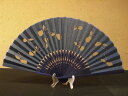 和紙切抜き扇子/瓢箪(ひょうたん)柄 /男物扇子 紺×紺/シルエットファン