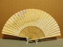 女物扇子/桔梗(秋草)サクラ ベージュ地/女性用扇子 婦人用扇子/7寸/唐木
