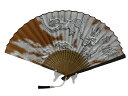 渋紙扇子/親骨黒檀/7.5寸男性用紳士用扇子/龍(シルバー)/7.5寸男性用紳士用扇子/きぬ扇