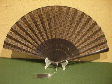 宗一ブランド ひし形骨(黒骨)・古布(更紗)/菊/扇子/男性用女性用兼用