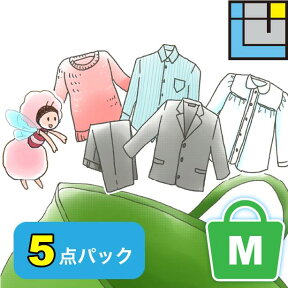 【マラソン期間ポイントアップ＊10倍】衣類 クリーニング 詰め放題 【送料無料】 5点詰め放題 5点 宅配クリーニング クリーニング 宅配 セット 入れ放題 詰め込み セーター スーツ カシミヤ シルク 防虫 汗抜き 帯電防止 Mサイズ【エコ割】100円引き 保管 クリーニング 保管