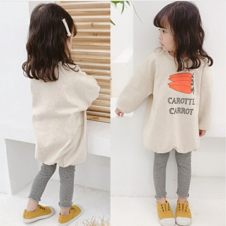 長袖 Tシャツ チュニック 子供服 女の子 トレーナー ロングTシャツ キッズ服 韓国風子供服 カジュアル 春秋 冬 プリント 80cm 90cm 100cm 110cm 120cm