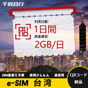 eSIM Wi-Fiよりも圧倒的に速い! esimカード 超高速データ QRコード納品 一時帰国 留学 短期 出張 使い捨て 1日間 2GB/日 台湾 Taiw...