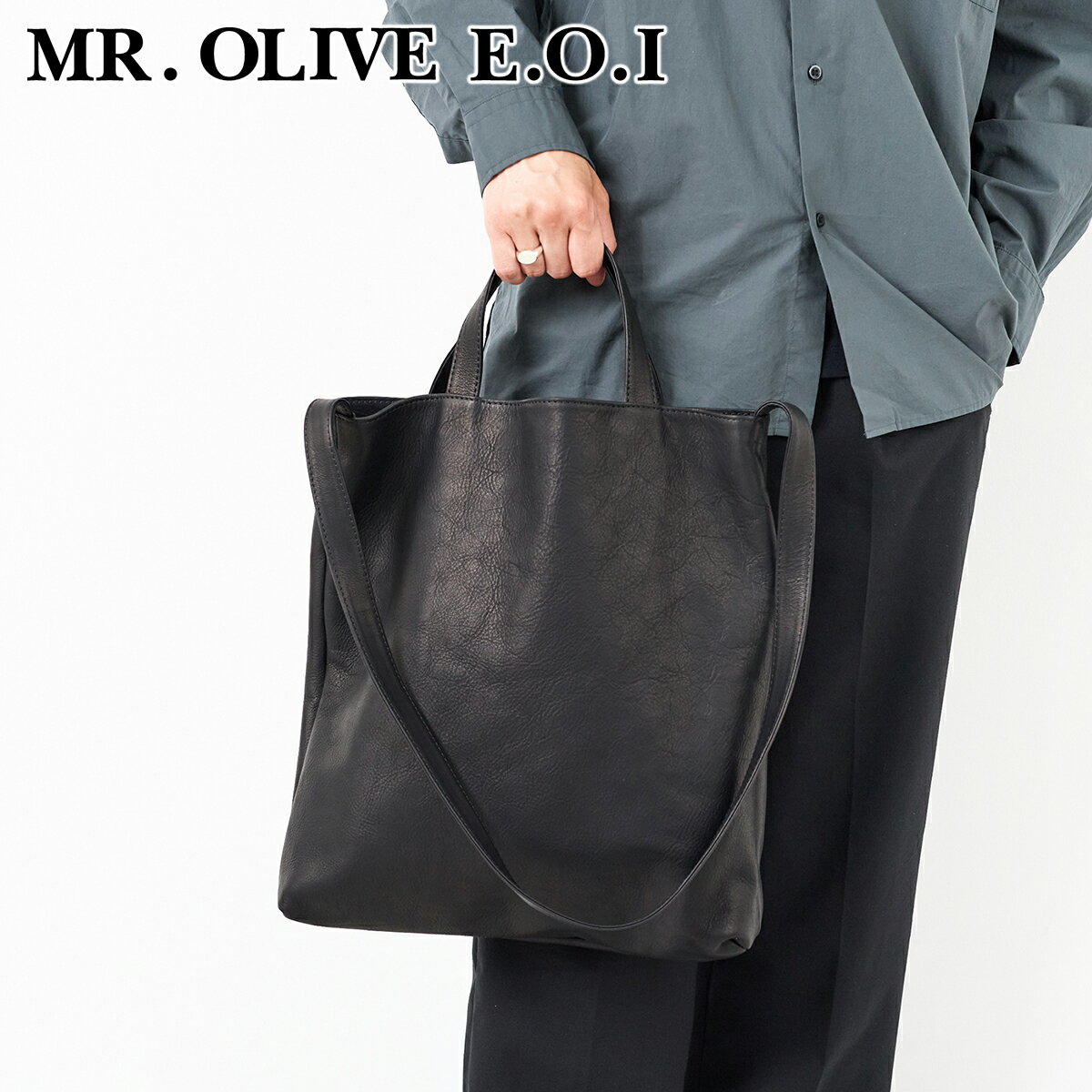 Rakuten - 【ミスターオリーブ 安心の3年保証付】 MR.OLIVE E.O.I ミスターオリーブ イーオーアイ バッグIMPERMA-LEATHER インパーマレザー 2WAY TOTE BAG ME648メンズ トートバッグ 日本製 ギフト プレゼント ブランド