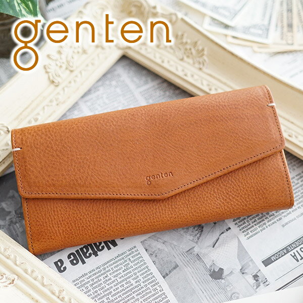 ゲンテン 革財布 レディース 【選べるかわいいノベルティ付】 genten ゲンテン 長財布TOSCA（トスカ） 小銭入れ付き長財布 44192（40547）フラップ レディース 財布 長財布 ギャルソンタイプ ギャルソン 財布 大容量 ギフト かわいい おしゃれ プレゼント ブランド