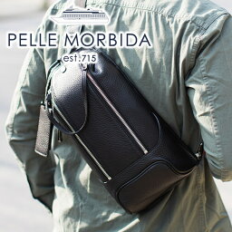 ペッレモルビダ バッグ メンズ 【ケアセット＋選べるノベルティ付】 PELLE MORBIDA ペッレモルビダ バッグMaiden Voyage メイデン ボヤージュ シュリンクレザーショルダーバッグ PMO-MB032A (MB032B)メンズ ボディバッグ モルビダ ペレモルビダ 日本製 ギフト ブランド プレゼント 男性