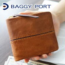 【選べる実用的ノベルティ付】 BAGGY PORT バギーポート フルクローム ツートン ラウンド小銭入れ付き二つ折り財布HRD-402メンズ 財布 ギフト プレゼント ブランド