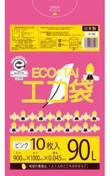 [ポリ袋]エコ袋 LP-90(90L)ピンク[LLDPE][厚み0.045mm][10枚×30冊/ケース]《サンキョウプラテック正規代理店》[事業者限定]
