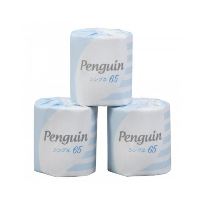 【10ケース入り】 ペンギン 65m シングル[個包装100個入×10箱][ミシン目入りエンボス加工][丸富製紙正..