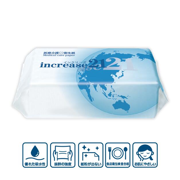 インクリーズ21[300枚入×25パック][中判タイプ]食品衛生検査合格《大富士製紙正規代理店》パルプ100％[事業者限定][タオルペーパー]紙タオル 手拭き 大容量 まとめ買い業務用 家庭用ハンド タオル強度 吸水性医療・介護 日本製