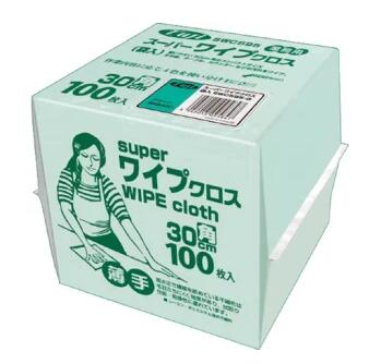 乐天商城 - ［在庫限り特価品］Fuji スーパーワイプクロス毛羽立ちにくく高強度布巾 グリーンSWC59530cm角100枚入薄手沖縄離島は別途送料がかかります