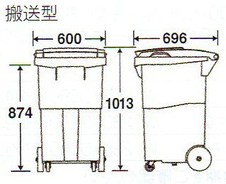 リサイクルカート＃200 (●搬送型・ブルー)《テラモト正規代理店》※完成品。[事業者限定] 2