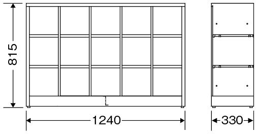 シューズボックス[幅1240×奥行330×高さ815mm]《山崎産業正規代理店》●受注生産品[事業者限定][JAN199150] [2]