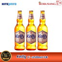 楽天BOBUSANG★新商品★【HITE JINRO】Kelly ケリー ビール（瓶）500mlx3本セット★ 韓国 No.1 瓶ビール アンバーボトル 清浄麦芽100％、デンマーク産モルト使用 2度熟成 のど越し【韓国食品・韓国酒・韓国ビール・韓国お土産・ソン ソック】