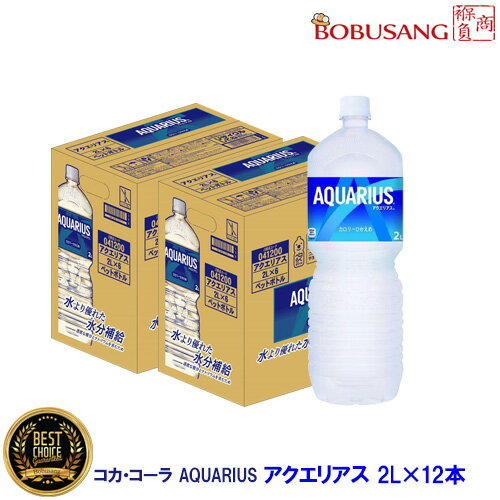 【コカ・コーラ】アクエリアス（2Lx12本）合計2箱分 まとめ買い スポーツドリンク 熱中症対策 清涼飲料水 イオン ソフトドリンク 水分補給 夏対策 お水 飲料 健康飲料 清涼飲料水 日本製 ビックサイズ