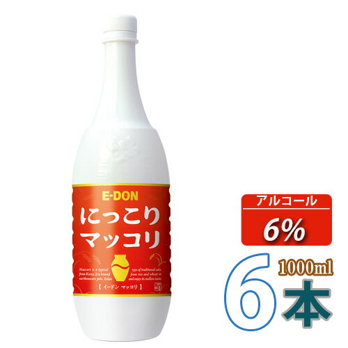 二東 にっこりマッコリ 1000mlx6本 ★(PET) イドンマッコリ E-DON 韓国食品 韓国食材 韓国料理 韓国お土産 酒 お酒 韓国酒 韓国お酒 韓..