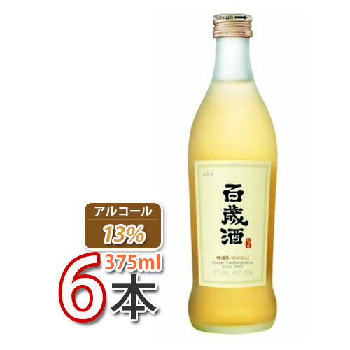 楽天BOBUSANG百歳酒（ベクセジュ） 375mlx6本 ★ 【韓国食品・韓国料理・韓国食材・おかず】【韓国お土産・輸入食品・非常食・激安（02301x6）【S】