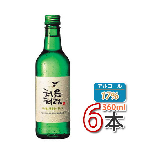 【斗山】チョウムチョロム 360ml 6本 ★ 韓国焼酎 お酒 酒 焼酎 韓国焼酎 韓国お酒 焼酎(17度) (02240x6)「10」【S】