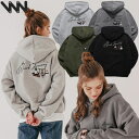 【正規品/送料無料】WV PROJECT / Midnight Hoodie MJHD7447 裏起毛 フーディ パーカー オーバーフィット シンプル 長袖 刺繍 コットン メンズ レディース ユニセックス 韓国ファッション 韓国ブランド 秋 冬 韓国 大きいサイズ【韓国発送/海外通販/関税込】